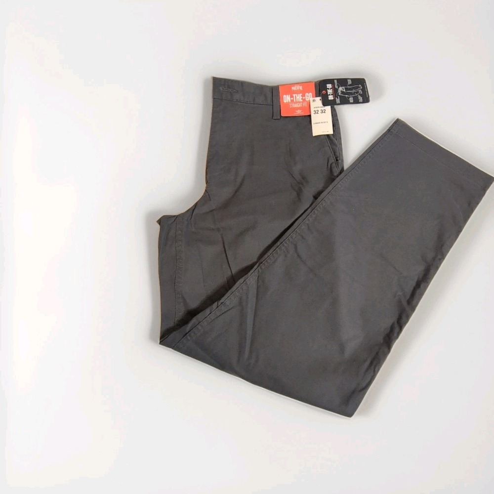 Docker‎ Men's Straight Fit Flat Front Pants Size 32x32 Gray New With Tags - Picture 6 of 6